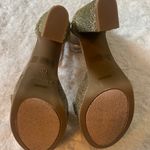 Bamboo Beautiful Gold glam Party Wedding Prom metallic glittery felt platform high chunky heels Photo 8