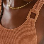 Aerie NWT  Shimmery Crinkle Birthday Scoop Cheekiest One Piece Swimsuit Small Photo 2