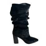 Shoe Republic LA  Velvet Mid-Calf Boots Party Block Heels Fashion Pointed Toe Photo 2