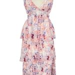 Fanco Cutout Tiered Sleeveless Maxi Dress Multicolor Pink Purple Size Medium NWT Photo 0