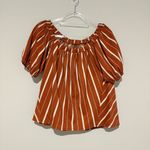 Anthropologie Elodie off the shoulder striped top burnt orange white medium Photo 1