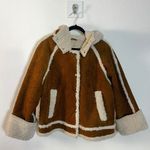 Free People  Western Bohemian Vegan Suede Exchange Shearling Jacket Coat XL Photo 7