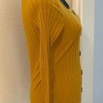 Full Circle Dark Yellow Ribbed Button Front Long Sleeve Shirt Size M Photo 1