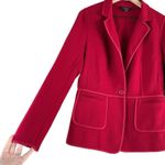 Talbots The Grace Fit Wool Blazer Jacket One Button Front in Red, Size 10 Photo 6