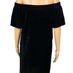 Loft ANN TAYLOR- black velvet dress with off-the-shoulder neckline. Small. EUC Photo 6