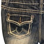 Ymi  Dark Wash and White Stitching  Straight Leg Jeans Photo 3