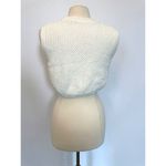 Cropped Cable Knit Cream Sleeveless Sweater Size Large Photo 4