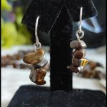 Tumbled Tiger Eye Chips Necklace w/ Horseshoe Silver Photo 3