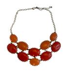 Bold Orange and Red Statement Necklace funky statement retro old money Photo 3