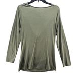 Soft Surroundings Top Womens L Green Draped Cowl Neck Pullover Blouse Minimalist Photo 2