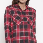Forever 21 Black Red Flannel Women's Small Photo 0