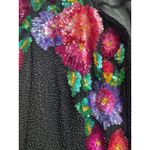VINTAGE‎ Niteline by Della Roufogali Beaded Sequin Floral Silk Jacket Size Small Black Photo 6