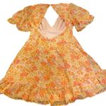 Selfie Leslie  Sally Angel Sleeve Open Back Dress Floral Print Pink Photo 11