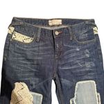 Free People Size 26 Hayes Patchwork Crochet Jeans Cottagecore Country Western Photo 4