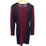 Missoni  M Black Red Sheer Bodycon Midi Dress Long Sleeve Minimalist Art Knit Photo 1