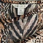 Cato Animal Print Cut Out Shirt size Medium Mature Classic Normcore Work Flowy Top Photo 1