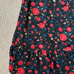 J.Crew Flutter Sleeve Floral Dress Red Black Photo 5