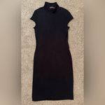 Peruvian Connection  Black Knit Mock Neck Short Sleeve Sweater Maxi Dress M Photo 1