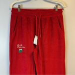 Voight Pajama Pants Red Holiday Wide Leg Terry Embroidered PJ Pants Sz M NWT Size M Photo 6