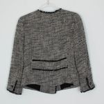 Loft  Womens Double Breasted Tweed Blazer Size 0 Black White Preppy Office Work Photo 7