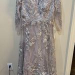 Mac Duggal NWT $798 20245 Appliqued Illusion Long Sleeve A Line Gown Size 12 Photo 0