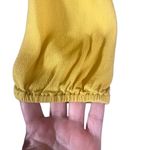 Madewell  Yellow Long Sleeve Tie Front V-Neck Crop Top Women Sz L Photo 4