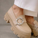 ALOHAS  Anthropologie Trailblazer Platform Crystal Buckle Loafer Photo 0