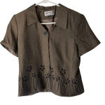 Kasper  Vintage 90s‎ Petite Dressy Brown Career Jacket Top 6P Academia Whimsigoth Photo 0