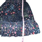 Joie  Shima‎ Floral High Neck Smocked Dress Midnight Navy Blue Floral Size Small Photo 7