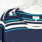 Crown & Ivy Crown Ivy Plus Size XL Dress Navy Blue Striped Long Sleeve Knee Length Shift 566 Photo 3