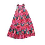 Carolina K Valley Kaftan Maxi
Dress Tiered Floral Print Sleeveless Tassels Med Pink Photo 7