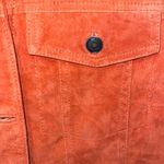 Denim & Co 🧡  Button Front Washable Suede Leather Jean Jacket Size XS Orange Photo 1