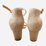 ILLUDE Jasmine Ankle Strap Sandals Women's Size 8 Beige Suede Kitten Heels Tan Photo 3