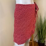 Abercrombie & Fitch Faux Wrap Skirt Side Zip Ruffles Rust W White Specks Lg Photo 4