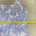 Gingy Made In USA XL Blue Abstract Print Heavyweight Nylon V Neck Shift Dress Photo 7