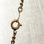 Turquoise Inlay Brass Pendant necklace Gold plated chain Blue Photo 7