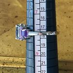 Teal Color Changing Fluorite Amethyst Art Deco Ring Size 8 Silver Photo 7