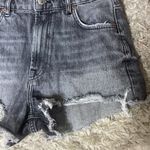 ZARA  high waist shorts black gray distressed denim size 8 Photo 1