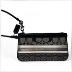 Coach Black and Silver Signature Wristlet Photo 0