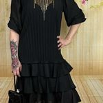 GOOD TIMES Vintage Party Dress Womens Size 8 Glitter Special Occasion Cocktail Black Photo 0