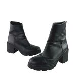 Steve Madden  Goucho Women's Black Leather Chunky Block Heel Ankle Boots Size 10 Photo 4