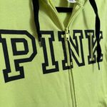 PINK - Victoria's Secret  Lime Green Logo Full Zip Sweater Small Photo 2