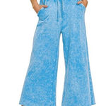 Zenana Outfitters Washed French Terry Palazzo With Pockets Photo 0