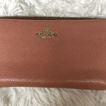 Coach  Texture Accordion Zip Around Leather Wallet - Pink vintage Photo 0