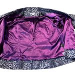 Joan Rivers  Animal Print Button Jacket Size 1X Gray Purple Lined Statement Photo 2