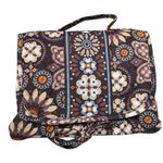 Vera Bradley Hanging Travel Makeup Organizer Toiletry Bag Brown Orange Floral Photo 6