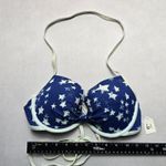 Adore Me  Blue Stars Push Up Halter Tie Swim Boho Sports Bra Bikini Top 36C Photo 2