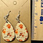Thanksgiving Turkey Gobble Gobble Teardrop Earrings New Photo 1