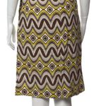 Tory Burch  BROWN YELLOW MIRRORED DETAILED MIDI SKIRT 0 Photo 2