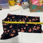 Loft  Navy Floral 100% Linen Ruffle Sleeve Shirt Blouse Womens Small Photo 7